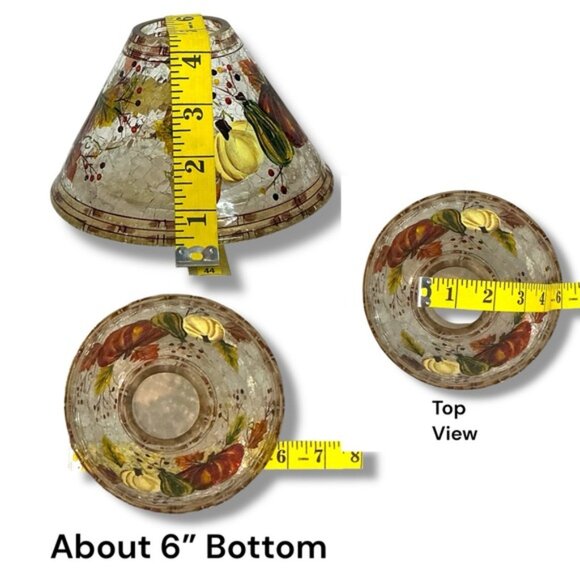 Yankee Candle Shade Crackle Glass Fall Autumn Thanksgiving Pumpkin Harvest - Picture 10 of 16